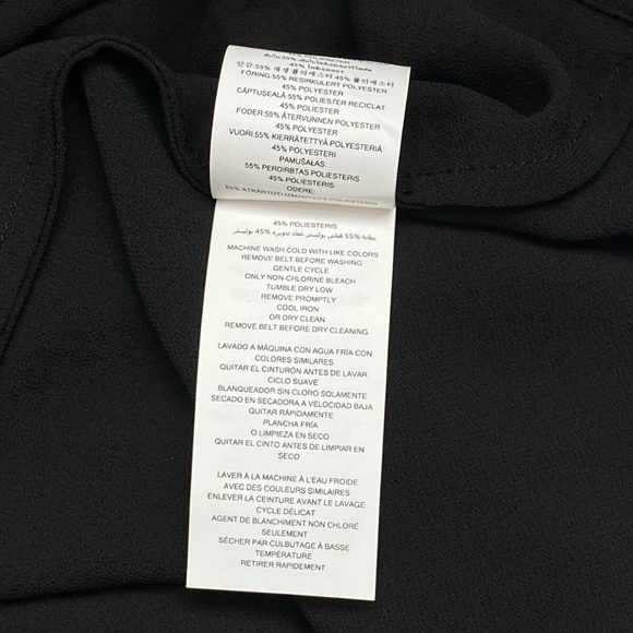 Michael Kors Dress Kate Midi Button Down Long Sleeve Petite Large Black Belted - Picture 9 of 11